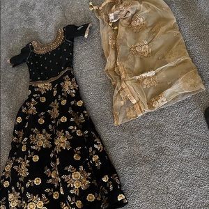 Beautiful Indian/Pakistani long wear dress with embroidery on dupatta as well.